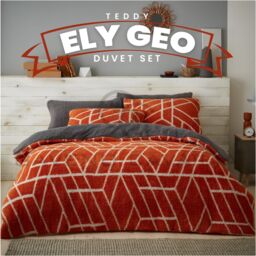 GAVENO CAVAILIA Ely Geo Printed Duvet Cover in Burnt Orange - Size: Double - thumbnail 6