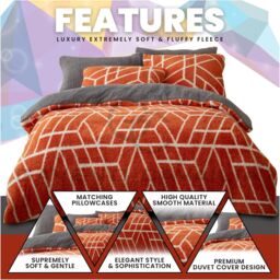 GAVENO CAVAILIA Ely Geo Printed Duvet Cover in Burnt Orange - Size: Double - thumbnail 2