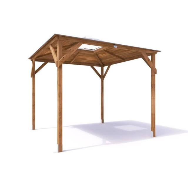 Dunster House Wooden Gazebo Hot Tub Shelter 2.5m x 2.5m with Roof Felt - Erin in Brown - image 1