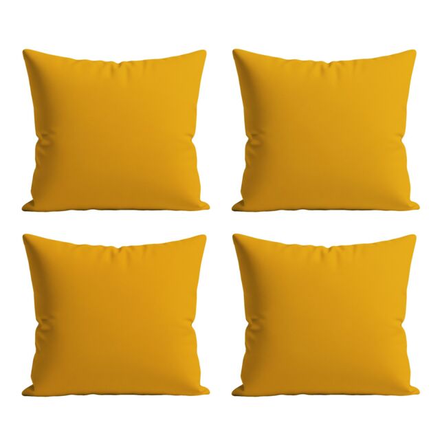 Snug City Waterproof Outdoor Garden Patio Cushion Cover & Inner Square Pack Of 4 in Yellow - Size: 60 cm x 60 cm - image 1