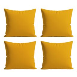 Snug City Waterproof Outdoor Garden Patio Cushion Cover & Inner Square Pack Of 4 in Yellow - Size: 60 cm x 60 cm