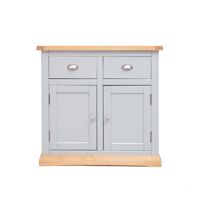 Cabinet Bits Bomporto Light Grey 2 Drawer 2 Door Sideboard Chrome Cup Handle - image 1