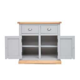 Cabinet Bits Bomporto Light Grey 2 Drawer 2 Door Sideboard Chrome Cup Handle - thumbnail 5