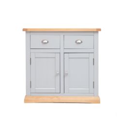 Cabinet Bits Bomporto Light Grey 2 Drawer 2 Door Sideboard Chrome Cup Handle - thumbnail 1