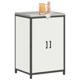 Berkfield Home Kitchen Storage Cabinet with Shelf with Storage with Door White Steel - thumbnail 3