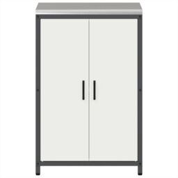 Berkfield Home Kitchen Storage Cabinet with Shelf with Storage with Door White Steel - thumbnail 6