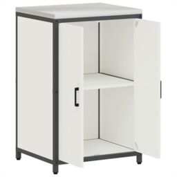 Berkfield Home Kitchen Storage Cabinet with Shelf with Storage with Door White Steel - thumbnail 5