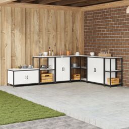 Berkfield Home Kitchen Storage Cabinet with Shelf with Storage with Door White Steel