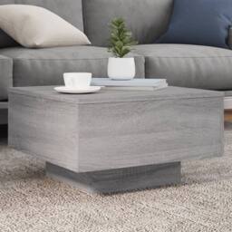 Berkfield Home Coffee Table with LED Lights Grey Sonoma 55x55x31 cm - Size: 55 x 55 x 31 cm - thumbnail 2