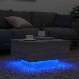 Berkfield Home Coffee Table with LED Lights Grey Sonoma 55x55x31 cm - Size: 55 x 55 x 31 cm - thumbnail 4