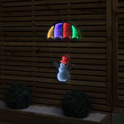 Samuel Alexander 60cm LED Infinity Christmas Light Hanging Parachute with Snowman Decoration - thumbnail 3
