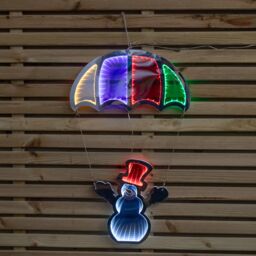 Samuel Alexander 60cm LED Infinity Christmas Light Hanging Parachute with Snowman Decoration - thumbnail 9