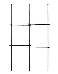House of Home Telescopic Clothes Rail Double Wardrobe Hanging Rack Adjustable Storage Black - thumbnail 3