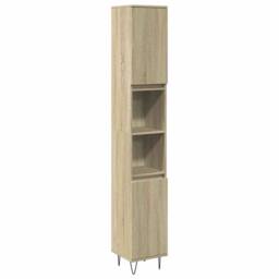 Berkfield Home Durable 3 Piece Bathroom Furniture Set Sonoma Oak Engineered Wood in Light Brown - thumbnail 4