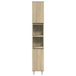 Berkfield Home Durable 3 Piece Bathroom Furniture Set Sonoma Oak Engineered Wood in Light Brown - thumbnail 5