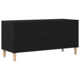 Berkfield Home Record Cabinet Black Oak 100x38x48 cm Engineered Wood - Size: 100 x 38 x 48 cm - thumbnail 5