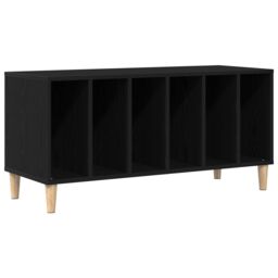 Berkfield Home Record Cabinet Black Oak 100x38x48 cm Engineered Wood - Size: 100 x 38 x 48 cm - thumbnail 2