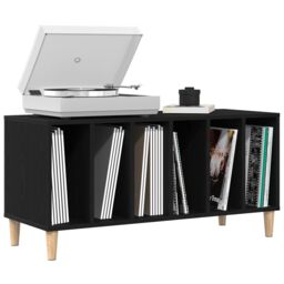 Berkfield Home Record Cabinet Black Oak 100x38x48 cm Engineered Wood - Size: 100 x 38 x 48 cm - thumbnail 3