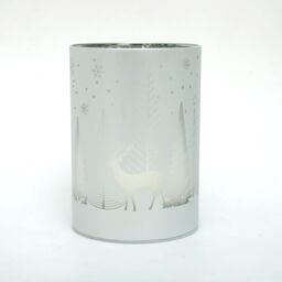Shatchi 17cm Christmas Decorated Vase Led Silver Glass Vase / Forest - thumbnail 5