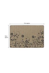 JVL Elegance Range Indoor Machine Washable Doormat 50 x 75 cm Trailing Flowers in Beige - Size: 50 cm x 75 cm - thumbnail 5