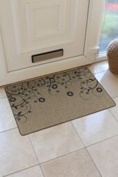 JVL Elegance Range Indoor Machine Washable Doormat 50 x 75 cm Trailing Flowers in Beige - Size: 50 cm x 75 cm - thumbnail 2