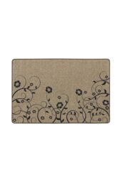 JVL Elegance Range Indoor Machine Washable Doormat 50 x 75 cm Trailing Flowers in Beige - Size: 50 cm x 75 cm - thumbnail 1