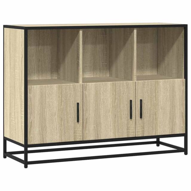Berkfield Home Sideboard Sonoma Oak 100x35x76 cm Engineered Wood in Brown - Size: 100 x 35 x 76 cm - image 1