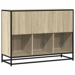 Berkfield Home Sideboard Sonoma Oak 100x35x76 cm Engineered Wood in Brown - Size: 100 x 35 x 76 cm - thumbnail 6
