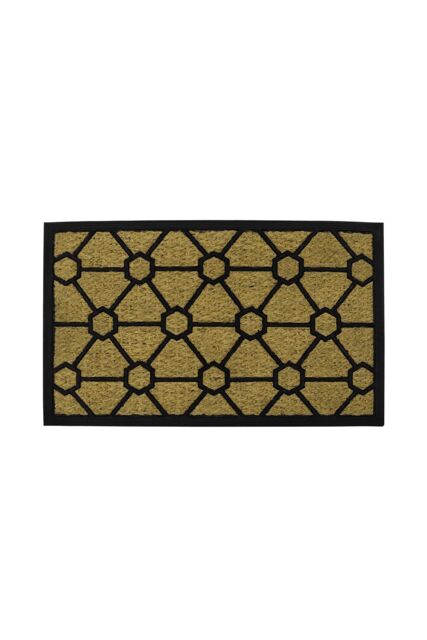 JVL Woven Coir Tuffscrape Doormat 45x75cm Geometric in Natural - Size: 45 cm x 75 cm - image 1