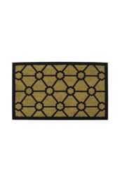 JVL Woven Coir Tuffscrape Doormat 45x75cm Geometric in Natural - Size: 45 cm x 75 cm - thumbnail 1