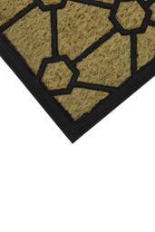 JVL Woven Coir Tuffscrape Doormat 45x75cm Geometric in Natural - Size: 45 cm x 75 cm - thumbnail 4