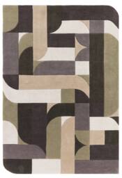 The Rug Shop UK Green Handmade Modern Geometric Abstract Easy To Clean Area Rug - Size: 160 cm x 230 cm - thumbnail 1