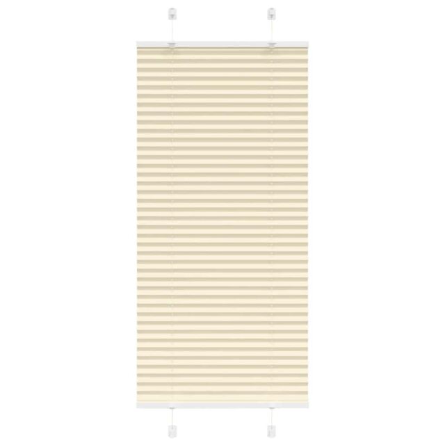 Berkfield Home Pleated Blind Cream 65x100 cm Fabric Width 64.4 cm Polyester - image 1