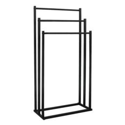 Nordara Black 3Tier Freestanding Towel Rail - Bathroom Storage Stand