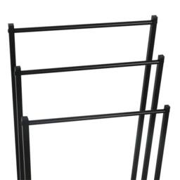 Nordara Black 3Tier Freestanding Towel Rail - Bathroom Storage Stand - thumbnail 3