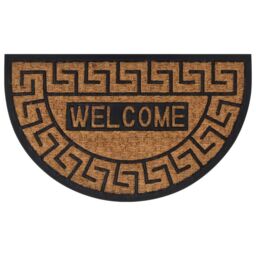Berkfield Home Door Mat Half Round 45x75 cm Rubber & Coir in Brown - thumbnail 1