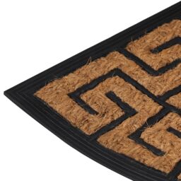 Berkfield Home Door Mat Half Round 45x75 cm Rubber & Coir in Brown - thumbnail 4