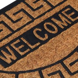 Berkfield Home Door Mat Half Round 45x75 cm Rubber & Coir in Brown - thumbnail 5