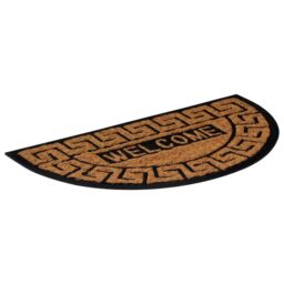 Berkfield Home Door Mat Half Round 45x75 cm Rubber & Coir in Brown - thumbnail 2