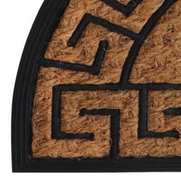 Berkfield Home Door Mat Half Round 45x75 cm Rubber & Coir in Brown - thumbnail 6