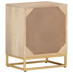 Berkfield Home Bedside Cabinet 40x30x50 cm Solid Wood Mango & Iron in Brown - Size: 40 x 30 x 50 cm - thumbnail 5