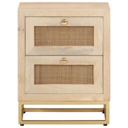 Berkfield Home Bedside Cabinet 40x30x50 cm Solid Wood Mango & Iron in Brown - Size: 40 x 30 x 50 cm - thumbnail 3