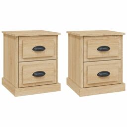 Berkfield Home Bedside Cabinets 2 pcs Sonoma Oak 39x39x47.5 cm Engineered Wood in Brown - thumbnail 2