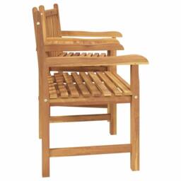 Berkfield Home Outdoor Chairs with Shelf Geometric with Storage Brown Solid teak wood - thumbnail 6