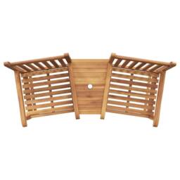 Berkfield Home Outdoor Chairs with Shelf Geometric with Storage Brown Solid teak wood - thumbnail 8