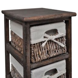 Berkfield Home Wooden Storage Rack 4 Weaving Baskets Brown - thumbnail 5