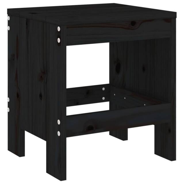 Berkfield Home Garden Stools 2 pcs Black 40x36x45 cm Solid Wood Pine - Size: 40 x 36 x 45 cm - image 1