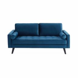 sweeek 3-seater fabric sofa with vintage style in Dark Blue - thumbnail 7