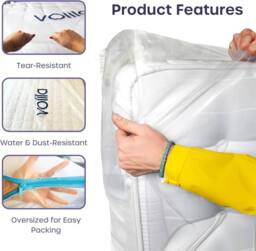 volila Mattress Bag with Zipper in Clear - Size: Large - thumbnail 3