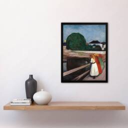 Artery8 Edvard Munch Framed Wall Art Print Young Girls on the Bridge - Size: A4 - thumbnail 2